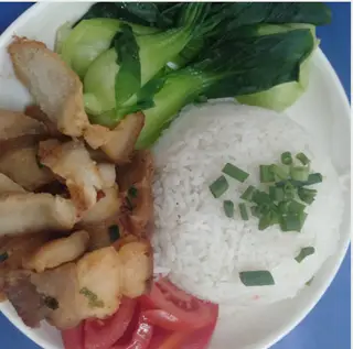 Hình ảnh Cơm thịt rang cháy cạnh