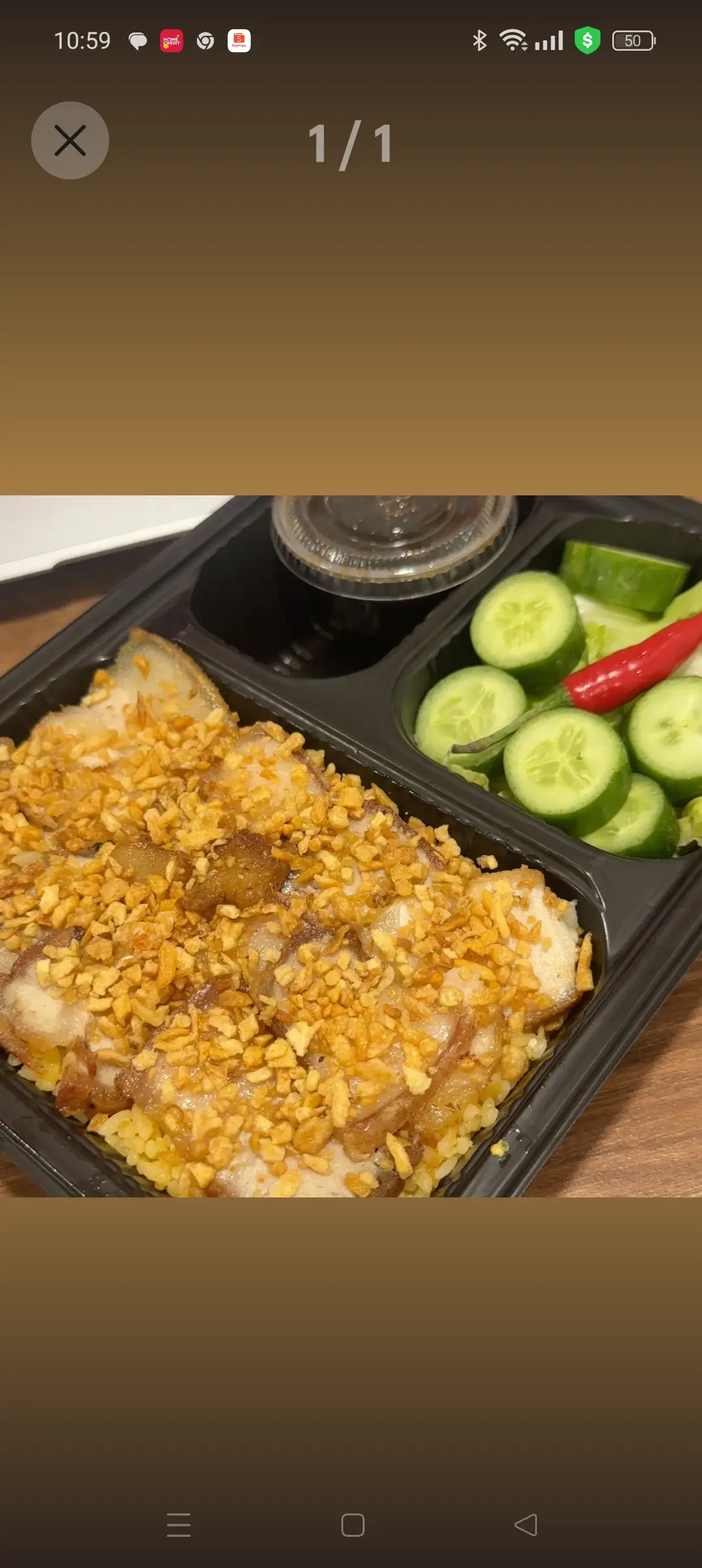 Hình ảnh cơm chiên 3 rọi mắm tỏi 