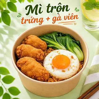 Hình ảnh Mì trộn  trứng gà viên 