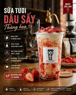 Hình ảnh Sữa tươi dâu sấy thăng hoa - L