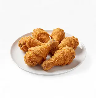 Hình ảnh 6 miếng gà giòn ( 2 đùi, 2 má, 2 cáng) + tặng 2 coca