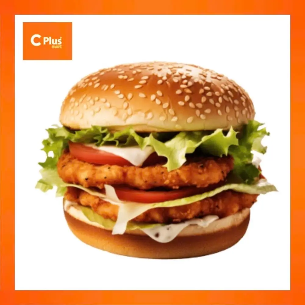 Hình ảnh Hamburger double gà - ly nước ngọt