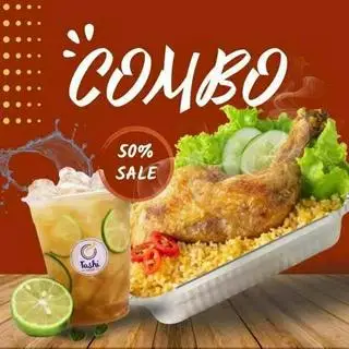 Hình ảnh CB - Cơm chiên gà góc tư + Trà chanh