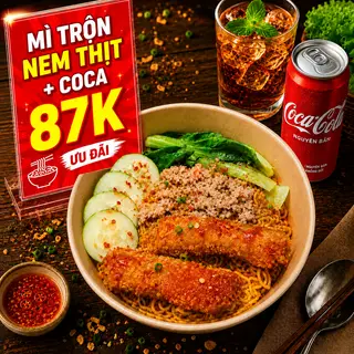 Hình ảnh Mì Trộn Nem Thịt + CoCa