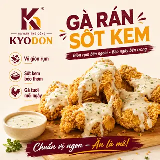 Hình ảnh Gà rán nửa con sốt kem hành