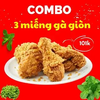Hình ảnh combo 3 miếng gà giòn