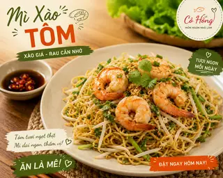 Hình ảnh Mì xào tôm - trứng nhà làm thơm ngon