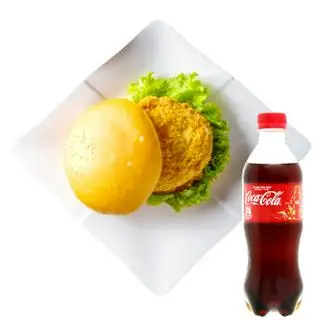 Hình ảnh 02 Hamburger Chả Cá Rán Giòn + 02 Coca Cola Chai