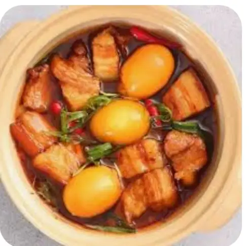 Hình ảnh cơm  trắng  thịt  kho tầu