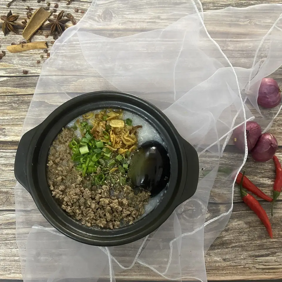 Hình ảnh cháo thịt bằm bắc thảo