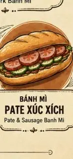 Hình ảnh bánh mì pate xúc xích
