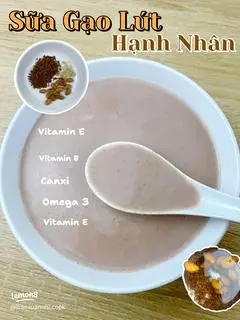 Hình ảnh sữa gạo lứt rang - hạt nhân