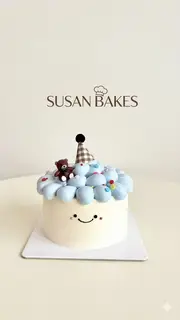 Hình ảnh Bánh kem Baby tóc xanh - size 12cm
