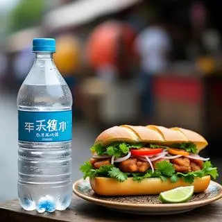 Hình ảnh Bánh mì thập cẩm + aquafina 