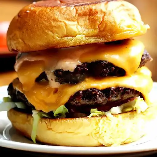 Hình ảnh Double Cheese Burger. Bánh kẹp 2 lớp bò