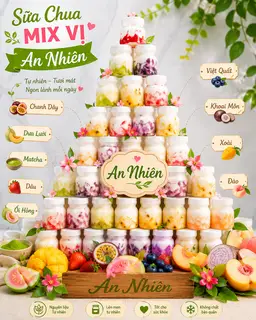 Hình ảnh Sữa chua mix vị thơm ngon béo ngậy