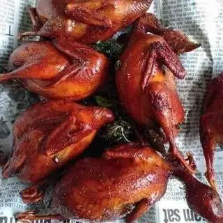 Hình ảnh chim cút rang rau răm hành