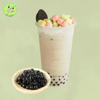 Hình ảnh trà sữa gạo rang full topping