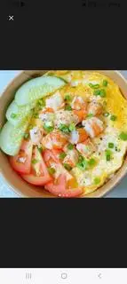 Hình ảnh Cơm tôm thịt bằm - canh rong biển