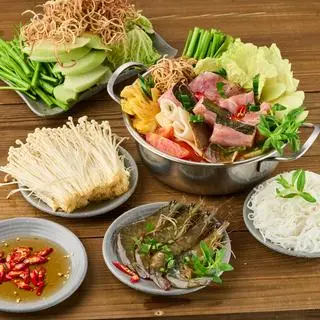 Hình ảnh Combo Lẩu Cá Đuối + Tôm + Bò Mỹ + Nấm Kim Châm