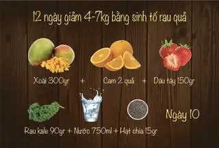 Hình ảnh Ngày 10 Xoài Dâu Tây Cam Hạt Chia Cải Kale