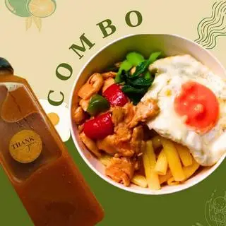 Hình ảnh Combo nui gà trứng la - trà tắc (Ly)