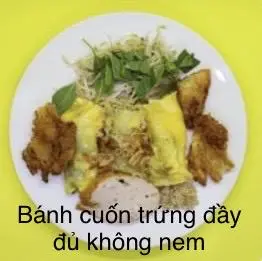 Hình ảnh Bánh cuốn đầy đủ không nem