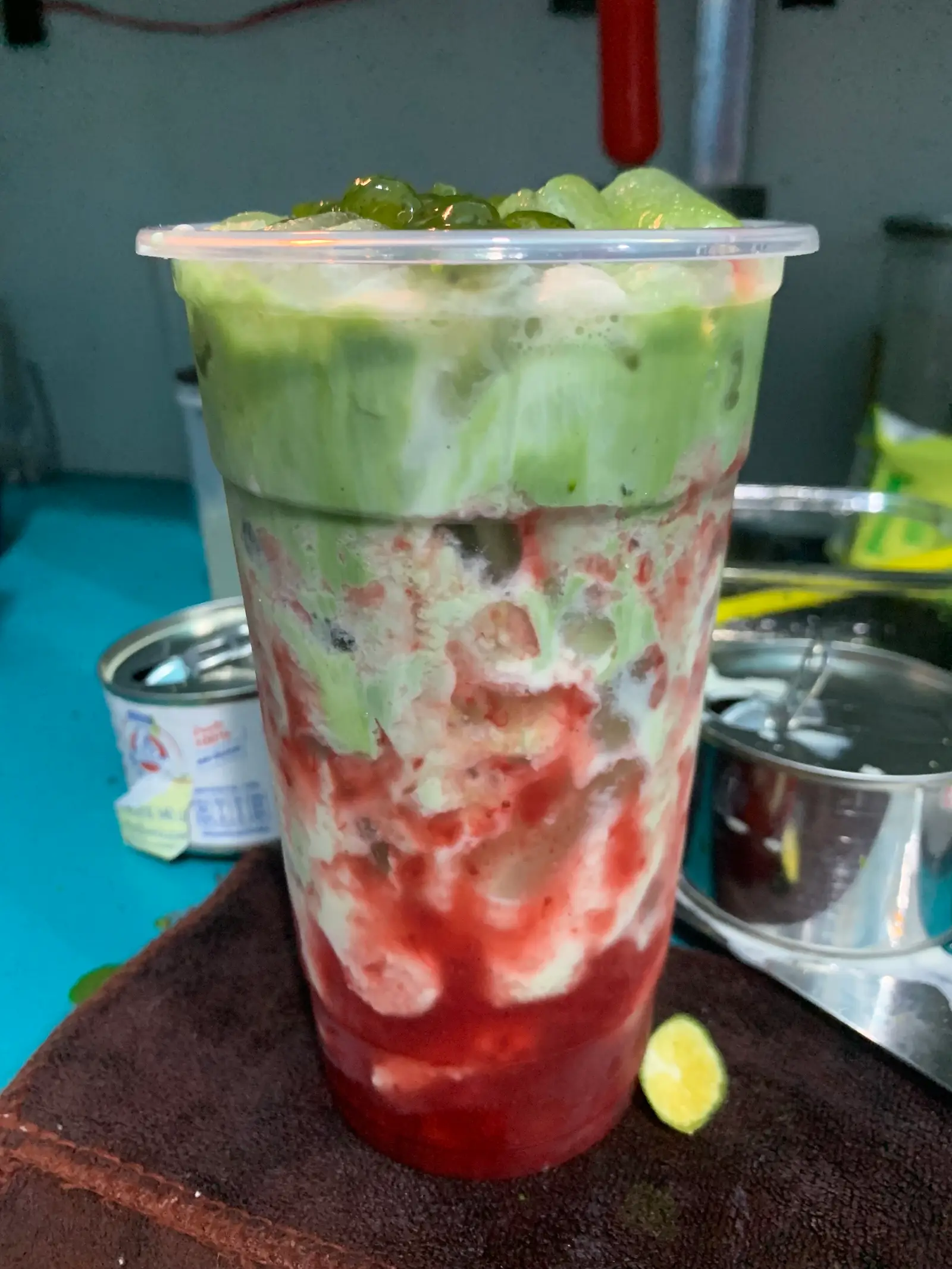 Hình ảnh Matcha latte dâu