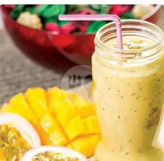 Hình ảnh sinh tố xoài+chanh dây ly 500ml