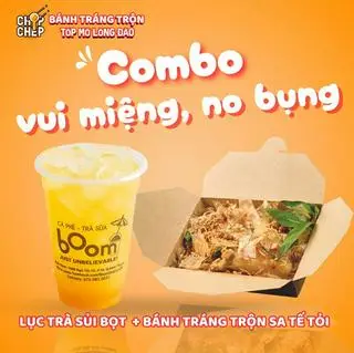 Hình ảnh Combo Vui Miệng No Bụng : Lục Trà Sủi Bọt + Bánh Tráng trộn Sa Tế Tỏi