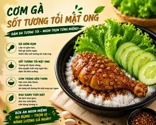 Hình ảnh Cơm thố gà sốt mật ong tương tỏi hàn quốc