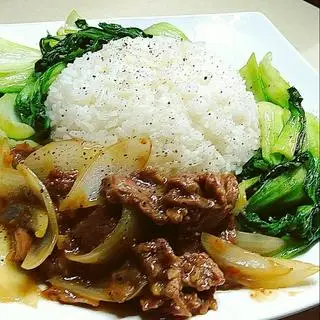 Hình ảnh CƠM TRẮNG + cải bò xào
