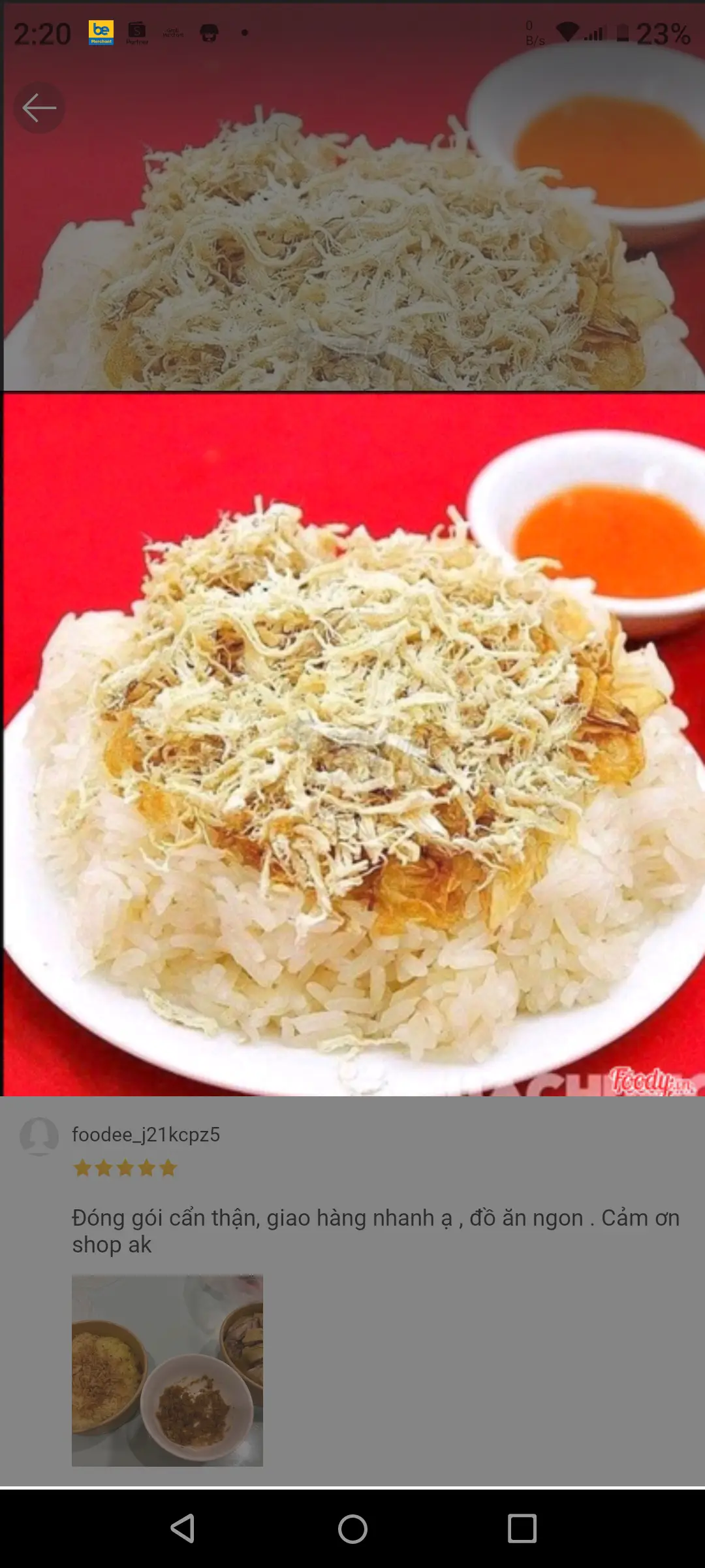 Hình ảnh xôi gà chà bông hành phi