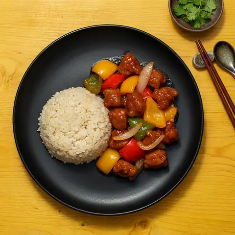 Hình ảnh Cơm Heo Sốt Chua Ngọt - Sweet & Sour Pork Rice