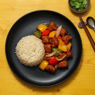Hình ảnh Cơm Heo Sốt Chua Ngọt - Sweet & Sour Pork Rice