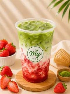 Hình ảnh Matcha latte dâu