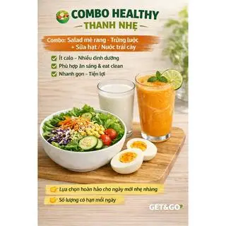 Hình ảnh COMBO ĂN NGON DÁNG ĐẸP(1salad trộn+3 trứng luộc+1 Kombucha)