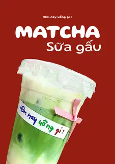 Hình ảnh Matcha sữa gấu