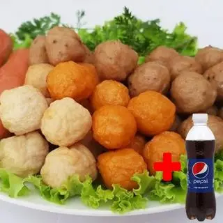 Hình ảnh Combo 30 Cá Tôm Bò Viên Chiên + 7up 
