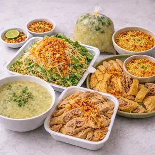 Hình ảnh Nửa con vịt luộc chấm mắm gừng - 1 hộp gỏi rau lớn - 1 phần cháo lớn