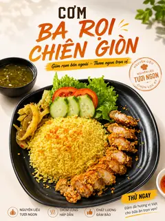 Hình ảnh Cơm ba rọi chiên giòn