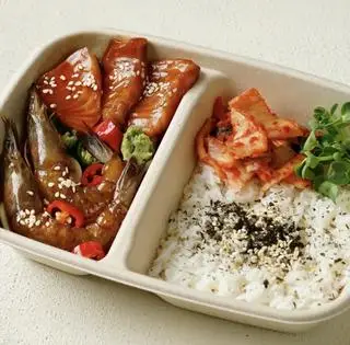 Hình ảnh Set 3 - Cơm cá hồi, tôm ngâm tương 