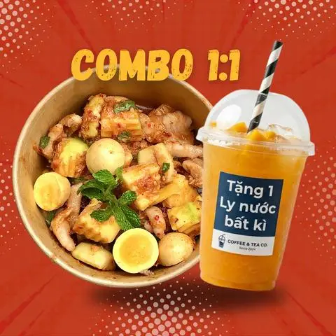 Hình ảnh Combo Tiết Kiệm : 1 Chân Gà Mix Trứng Non Sốt Thái & 1 Ly Nước