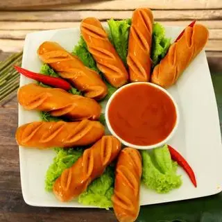 Hình ảnh xúc xích rán 5 cái /km 1 trà tắc