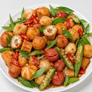 Hình ảnh cá viên chiên phần lớn thập cẩm