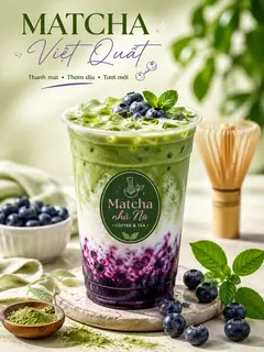 Hình ảnh Matcha latte việt quất 