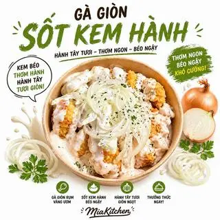 Hình ảnh Gà viên phủ sốt kem hành