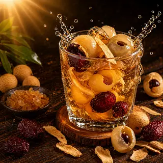 Hình ảnh Nước sâm nhãn nhục táo đỏ nhà nấu