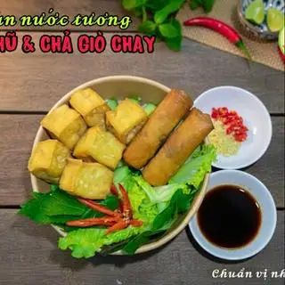 Hình ảnh Bún nước tương : đậu hủ & chả giò 