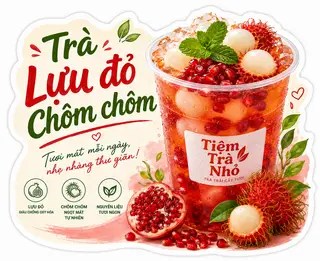 Hình ảnh Trà lựu đỏ chôm chôm